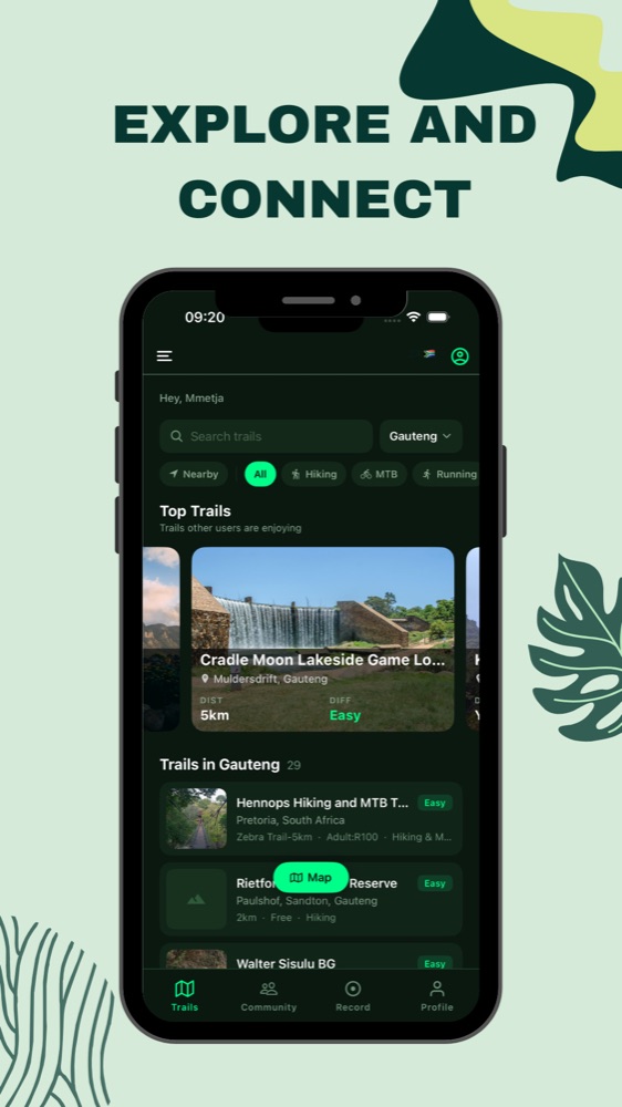 Exploring trails in the Bundu app